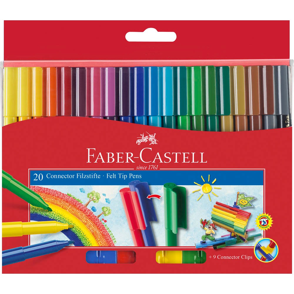 FABER-CASTELL Connector Filzstifte farbsortiert 20 Stück