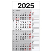  3 4-Monats-Wandkalender Memo-Planer 2025, weiß/grau 