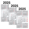  3 5-Monats-Wandkalender 2025, weiß/grau 