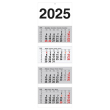  4-Monats-Wandkalender 2025, weiß/grau 