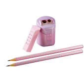  FABER-CASTELL GRIP Sparkle Bleistift-Set B 4-teilig rose metallic 