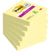  Haftnotizen Super Sticky Notes extrastark von Post-it, 4 + 2 Blöcke Gratis, 7,6 x 7,6 cm, gelb 