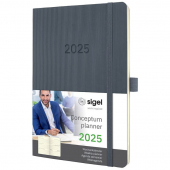  Buchkalender Conceptum 2025 von Sigel, DIN A5, dunkelgrau 